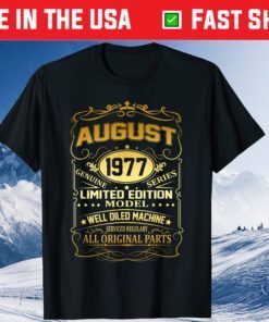 August 1977 Vintage 42nd Birthday 42 Years Old Gift T-Shirt