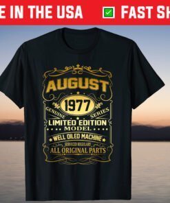 August 1977 Vintage 42nd Birthday 42 Years Old T-Shirt