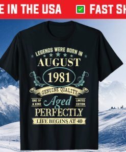 August 1981 40th Birthday 40 Year Old T-Shirt