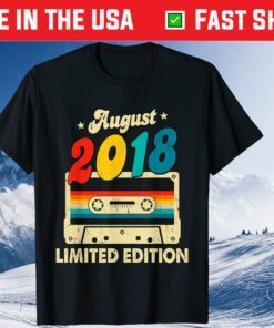 August 2018 3rd Birthday Cassette Tape 3 Years Old Classic T-Shirt