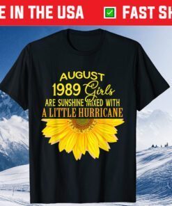 August Girls 1989 Sunflower 30th Birthday Us 2021 T-Shirt