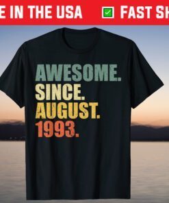 Awesome since August 1993 Vintage 26th Birthday T-Shirt