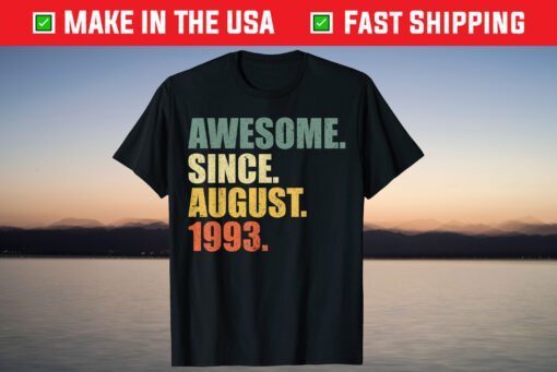 Awesome since August 1993 Vintage 26th Birthday T-Shirt