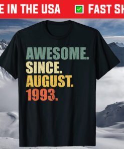 Awesome since August 1993 Vintage 26th Birthday T-Shirt