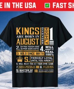 Birthday Kings are Born In August Classic T-Shirt