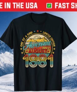 Born In August 1981 40th Birthday Retro 40 Years Old Classic T-Shirt