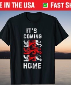 England Soccer 2020 It's Coming Home Three Heraldic Lions T-Shirt
