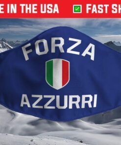 Forza Azzurri Italy Soccer Italia Football Face Mask