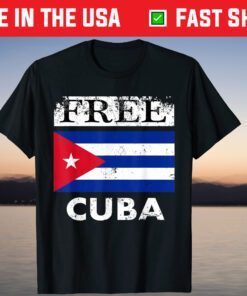 Free Cuba Sos Cuba Cuban Flag Pride Vintage T-Shirt