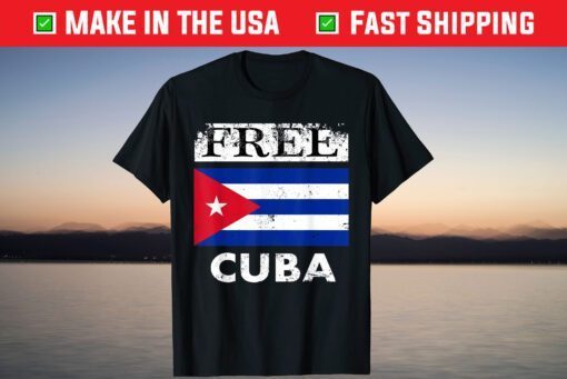 Free Cuba Sos Cuba Cuban Flag Pride Vintage T-Shirt