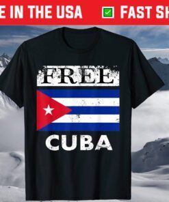 Free Cuba Sos Cuba Cuban Flag Pride Vintage T-Shirt