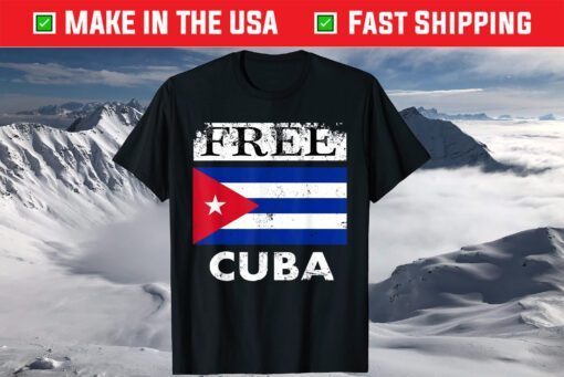 Free Cuba Sos Cuba Cuban Flag Pride Vintage T-Shirt