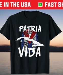 Half American Cuban Flag Sos Cuba Patria Y Vida Classic T-Shirt