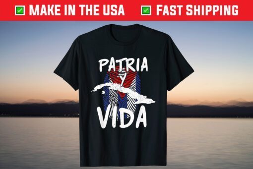 Half American Cuban Flag Sos Cuba Patria Y Vida Classic T-Shirt