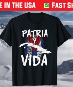 Half American Cuban Flag Sos Cuba Patria Y Vida Classic T-Shirt