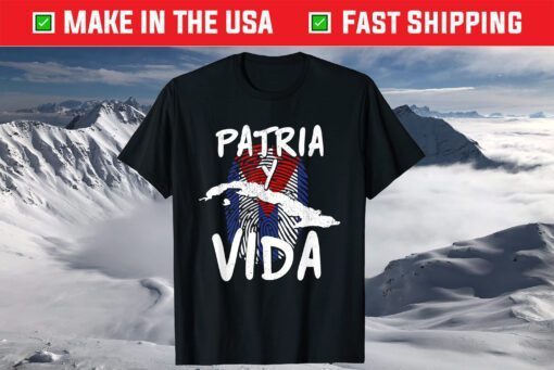 Half American Cuban Flag Sos Cuba Patria Y Vida Classic T-Shirt