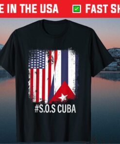 Half American Cuban Flag Sos Cuba Shirts