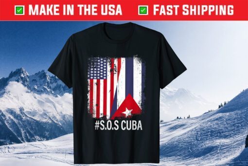 Half American Cuban Flag Sos Cuba Shirts