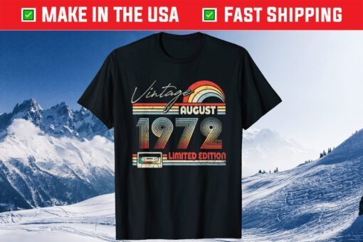 Happy 49th Birthday Vintage August 1972 49 Years Old Classic T-Shirt