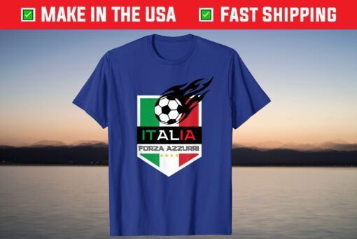 Italia Forza Azzurri Football Soccer Jersey Italy Calcio Fan T-Shirt