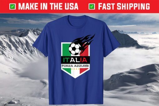 Italia Forza Azzurri Football Soccer Jersey Italy Calcio Fan T-Shirt