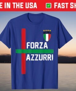 Italy Forza Azzurri Soccer Jersey Italia Flag Football Retro T-Shirt