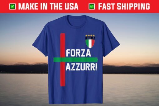 Italy Forza Azzurri Soccer Jersey Italia Flag Football Retro T-Shirt