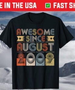 Kid Awesome Since 2009 Heart August 11th Birthday T-Shirt