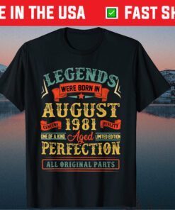 Legends Were Born In August 1981 40Th Birthday Classic T-Shirt