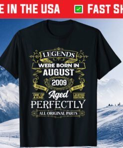 Legends Were Born In August 2009 12Th Birthday Gift T-Shirt