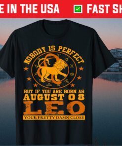 Leo Zodiac Sign August 08 Lion Birthday Unisex T-Shirt