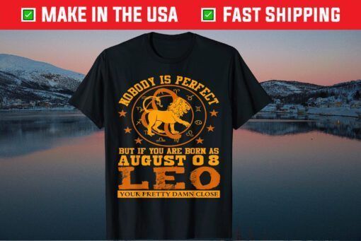 Leo Zodiac Sign August 08 Lion Birthday Unisex T-Shirt