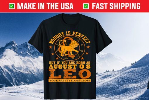 Leo Zodiac Sign August 08 Lion Birthday Unisex T-Shirt