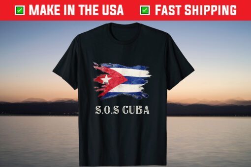 Sos Cuba Flag Cuba Cuban Flag T-Shirt