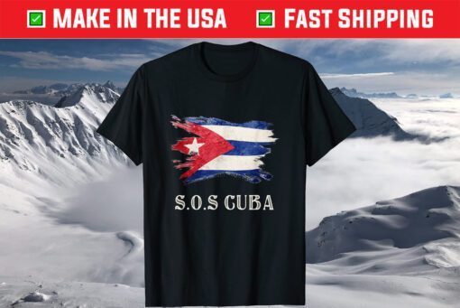 Sos Cuba Flag Cuba Cuban Flag T-Shirt