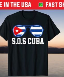 Sos Cuba Flag Sunglasses T-Shirt