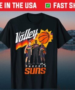 The Valley Oop Phoenix Basketball Retro Sunset Basketball Us 2021 T-Shirt