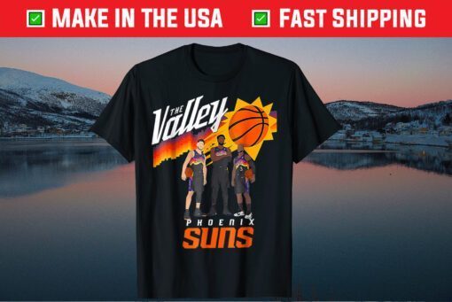 The Valley Oop Phoenix Basketball Retro Sunset Basketball Us 2021 T-Shirt