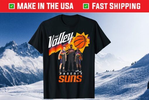 The Valley Oop Phoenix Basketball Retro Sunset Basketball Us 2021 T-Shirt