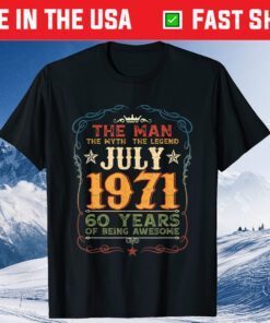 Vintage 1971 50 Years Old Retro 50Th Birthday T-Shirt