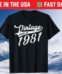 Vintage 1981 40 Years Old Retro 40Th Birthday Us 2021 T-Shirt