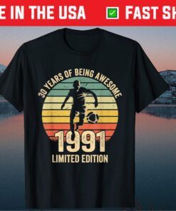 Vintage 1991 30 Years Old Retro 30Th Birthday Unisex T-Shirt