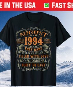 Vintage 1994 August Shirt 27 Years Old 27th Birthday Classic T-Shirt