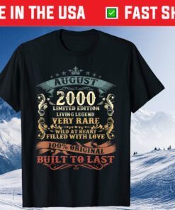 Vintage 21 Years Old August 2000 21st Birthday Classic T-Shirt