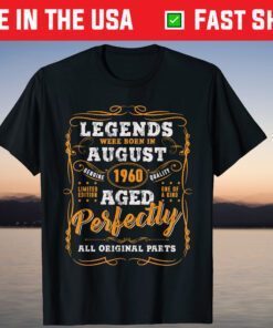 Vintage August 1960 61st Birthday 61 Year Old T-Shirt