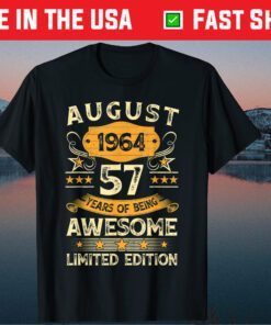 Vintage August 1964 57th Birthday 57 Years Old Classic T-Shirt