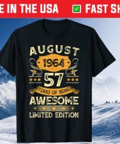 Vintage August 1964 57th Birthday 57 Years Old Classic T-Shirt