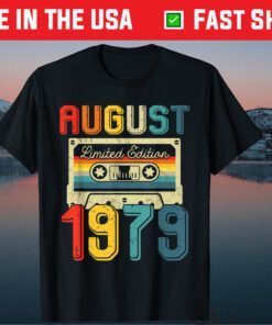 Vintage August 1979 Cassette Tape 42nd Birthday Decoration US 2021 T-Shirt