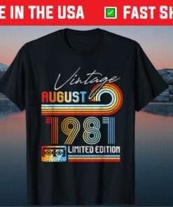 Vintage August 1981 Limited Edition Cassette Tape 40th Birthday T-Shirts