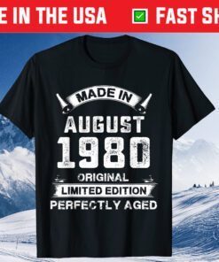 Vintage Made In August 1980 Birthday 41 Years Old Classic T-Shirt